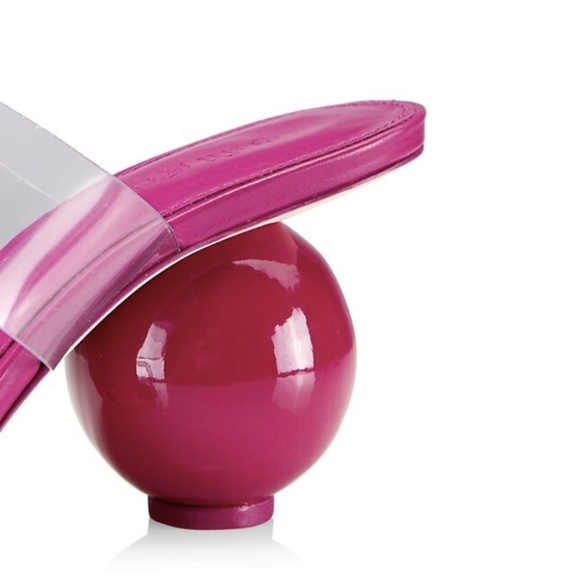 NIB Cult Gaia Nhu Spherical-Heel Transparent Sandals in Bloom Sz. 6 - Picture 2 of 8